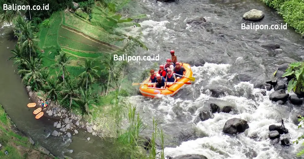 Arung jeram di sungai Ayung